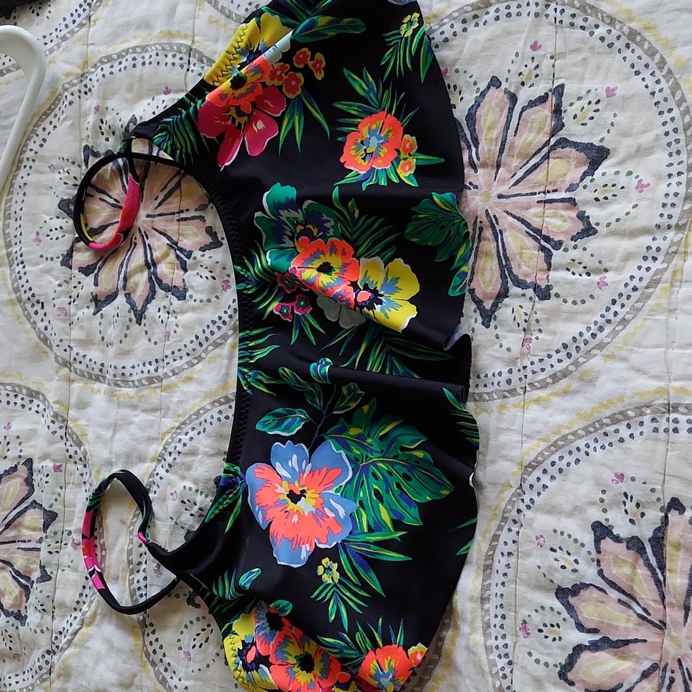 Large floral bikini top